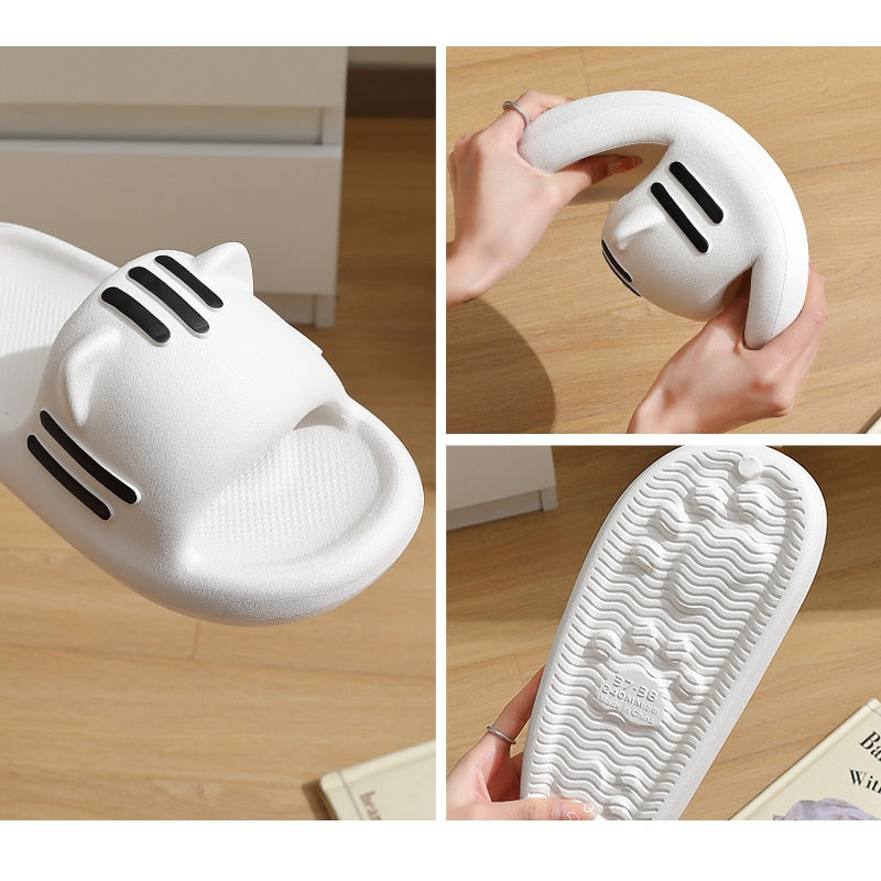 White Cat Slipper Slides Views 3