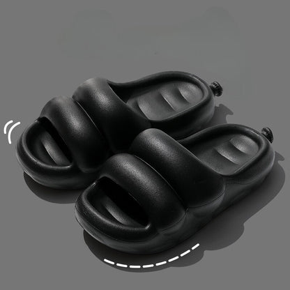 Black Puffer Slipper Slides