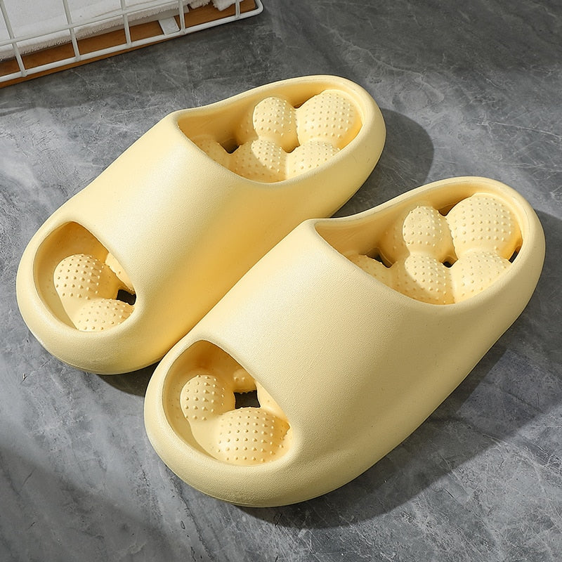 Yellow Massage Slipper Slides