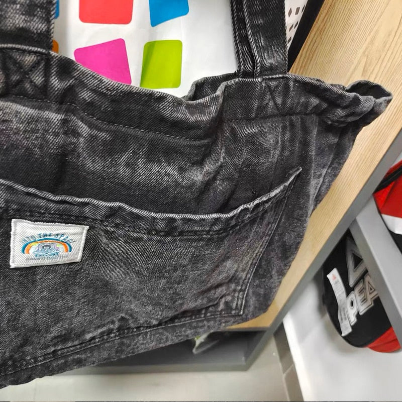 Hip-Hop Denim Tote Bag