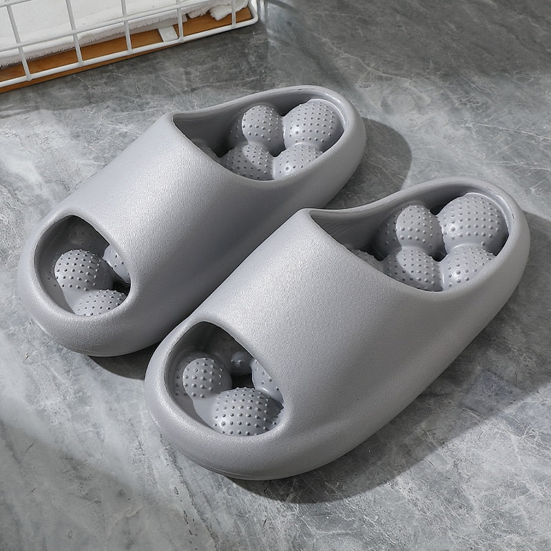 Grey Massage Slipper Slides