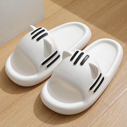 White Cat Slipper Slides
